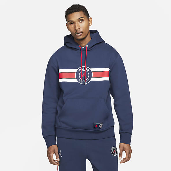 paris saint-germain fleecehoodie heren blauw